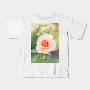 Perfect Pastel Peach Rose Kids T-Shirt